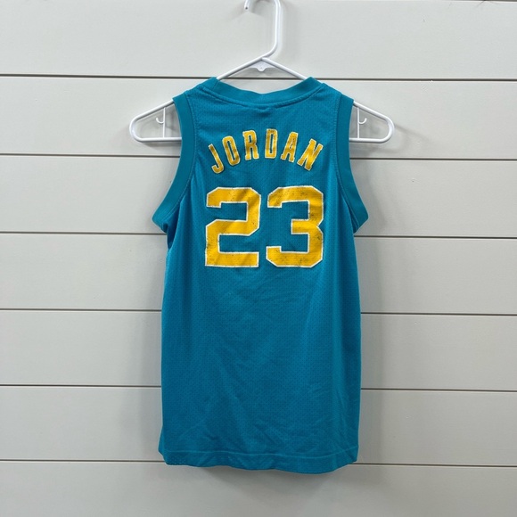 Jordan Blue and Yellow Basketball Jersey - Picture 2 of 5